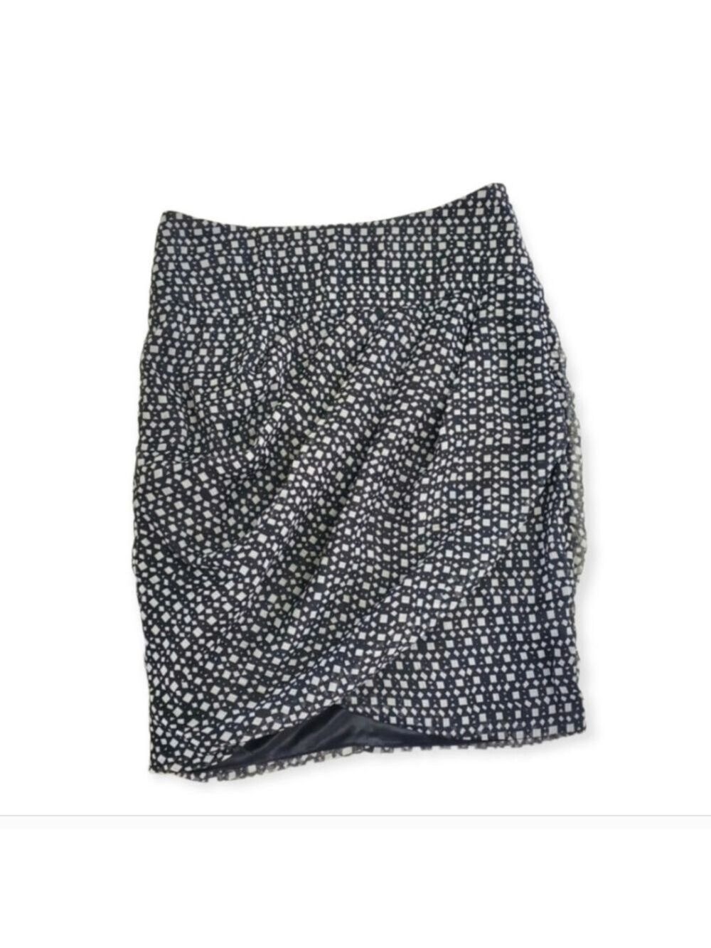Pencil Skirt Geometric Print Ruched Draped